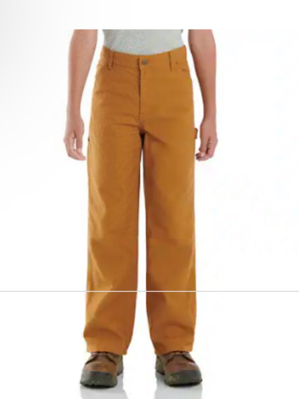 Carhartt Boys Canvas Dungaree Pants Flannel-Lined sz 14 in Carhartt Brown